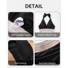 imageWomen Tummy Control Two Piece Swimsuit  High Waisted Bathing Suit Halter Bikini Set Push Up Swimwear 2025Black