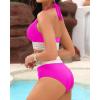 imageWomen Tummy Control Two Piece Swimsuit  High Waisted Bathing Suit Halter Bikini Set Push Up Swimwear 2025Hot Pink