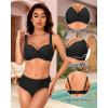 imageWomen Underwire Bikini Top  2025 Push Up Swimsuit Tops Padded Bra Bathing SuitBlack