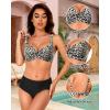imageWomen Underwire Bikini Top  2025 Push Up Swimsuit Tops Padded Bra Bathing SuitLeopard