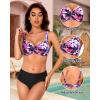 imageWomen Underwire Bikini Top  2025 Push Up Swimsuit Tops Padded Bra Bathing SuitPink Floral