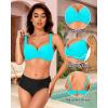 imageWomen Underwire Bikini Top  2025 Push Up Swimsuit Tops Padded Bra Bathing SuitTeal