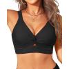 imageWomens Bikini Top  Supportive Swimsuit for Large Bust  2025 Cut Out Twist Swim TopBlack