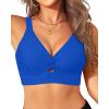 imageWomens Bikini Top  Supportive Swimsuit for Large Bust  2025 Cut Out Twist Swim TopBlue