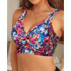 imageWomens Bikini Top  Supportive Swimsuit for Large Bust  2025 Cut Out Twist Swim TopColorful Floral