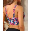 imageWomens Bikini Top  Supportive Swimsuit for Large Bust  2025 Cut Out Twist Swim TopColorful Floral