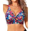 imageWomens Bikini Top  Supportive Swimsuit for Large Bust  2025 Cut Out Twist Swim TopColorful Floral