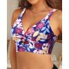 imageWomens Bikini Top  Supportive Swimsuit for Large Bust  2025 Cut Out Twist Swim TopColorful Leaves