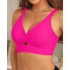 imageWomens Bikini Top  Supportive Swimsuit for Large Bust  2025 Cut Out Twist Swim TopHot Pink