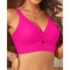 imageWomens Bikini Top  Supportive Swimsuit for Large Bust  2025 Cut Out Twist Swim TopHot Pink