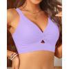 imageWomens Bikini Top  Supportive Swimsuit for Large Bust  2025 Cut Out Twist Swim TopLavender