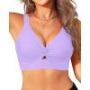 imageWomens Bikini Top  Supportive Swimsuit for Large Bust  2025 Cut Out Twist Swim TopLavender