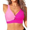 imageWomens Bikini Top  Supportive Swimsuit for Large Bust  2025 Cut Out Twist Swim TopLight Pink