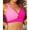 imageWomens Bikini Top  Supportive Swimsuit for Large Bust  2025 Cut Out Twist Swim TopLight Pink