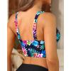 imageWomens Bikini Top  Supportive Swimsuit for Large Bust  2025 Cut Out Twist Swim TopMulti Floral