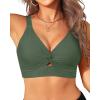 imageWomens Bikini Top  Supportive Swimsuit for Large Bust  2025 Cut Out Twist Swim TopOlive Green