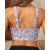 imageWomens Bikini Top  Supportive Swimsuit for Large Bust  2025 Cut Out Twist Swim TopOrange Floral Print