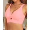 imageWomens Bikini Top  Supportive Swimsuit for Large Bust  2025 Cut Out Twist Swim TopPink