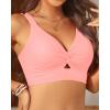 imageWomens Bikini Top  Supportive Swimsuit for Large Bust  2025 Cut Out Twist Swim TopPink