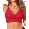 imageWomens Bikini Top  Supportive Swimsuit for Large Bust  2025 Cut Out Twist Swim TopRed