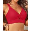 imageWomens Bikini Top  Supportive Swimsuit for Large Bust  2025 Cut Out Twist Swim TopRed