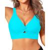 imageWomens Bikini Top  Supportive Swimsuit for Large Bust  2025 Cut Out Twist Swim TopTeal