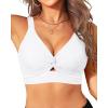 imageWomens Bikini Top  Supportive Swimsuit for Large Bust  2025 Cut Out Twist Swim TopWhite