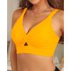 imageWomens Bikini Top  Supportive Swimsuit for Large Bust  2025 Cut Out Twist Swim TopYellow