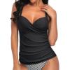 imageWomens Underwire Tankini Top Only  Push Up Swimsuit Top with Bra Support Tummy Control Bathing Suit Top No Bottom 2025Black