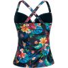 imageWomens Underwire Tankini Top Only  Push Up Swimsuit Top with Bra Support Tummy Control Bathing Suit Top No Bottom 2025Black Flower