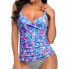 imageWomens Underwire Tankini Top Only  Push Up Swimsuit Top with Bra Support Tummy Control Bathing Suit Top No Bottom 2025Blue Floral