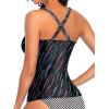 imageWomens Underwire Tankini Top Only  Push Up Swimsuit Top with Bra Support Tummy Control Bathing Suit Top No Bottom 2025Colorful Stripe