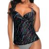 imageWomens Underwire Tankini Top Only  Push Up Swimsuit Top with Bra Support Tummy Control Bathing Suit Top No Bottom 2025Colorful Stripe