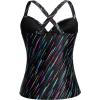 imageWomens Underwire Tankini Top Only  Push Up Swimsuit Top with Bra Support Tummy Control Bathing Suit Top No Bottom 2025Colorful Stripe