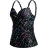 imageWomens Underwire Tankini Top Only  Push Up Swimsuit Top with Bra Support Tummy Control Bathing Suit Top No Bottom 2025Colorful Stripe