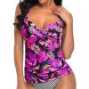 imageWomens Underwire Tankini Top Only  Push Up Swimsuit Top with Bra Support Tummy Control Bathing Suit Top No Bottom 2025Pink Floral
