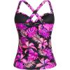 imageWomens Underwire Tankini Top Only  Push Up Swimsuit Top with Bra Support Tummy Control Bathing Suit Top No Bottom 2025Pink Floral