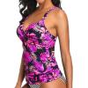 imageWomens Underwire Tankini Top Only  Push Up Swimsuit Top with Bra Support Tummy Control Bathing Suit Top No Bottom 2025Pink Floral