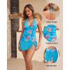 imageYonique 2 Piece Swimsuits for Women Halter Tankini Top with Skirt Bottom Tummy Control Bathing SuitBlue Flowers