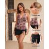imageYonique 2 Piece Swimsuits for Women Halter Tankini Top with Skirt Bottom Tummy Control Bathing SuitMandala