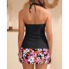 imageYonique 2 Piece Swimsuits for Women Halter Tankini Top with Skirt Bottom Tummy Control Bathing SuitPink Flower 2