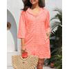 imageYonique Terry Cloth Cover Up  Long Sleeve Cover Swimsuit Hooded Zipper Beach Coverup with PocketsCoral Pink