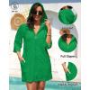 imageYonique Terry Cloth Cover Up  Long Sleeve Cover Swimsuit Hooded Zipper Beach Coverup with PocketsGreen