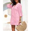 imageYonique Terry Cloth Cover Up  Long Sleeve Cover Swimsuit Hooded Zipper Beach Coverup with PocketsPink