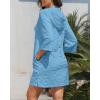 imageYonique Terry Cloth Cover Up  Long Sleeve Cover Swimsuit Hooded Zipper Beach Coverup with PocketsSky Blue