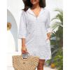 imageYonique Terry Cloth Cover Up  Long Sleeve Cover Swimsuit Hooded Zipper Beach Coverup with PocketsWhite