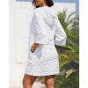imageYonique Terry Cloth Cover Up  Long Sleeve Cover Swimsuit Hooded Zipper Beach Coverup with PocketsWhite