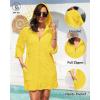 imageYonique Terry Cloth Cover Up  Long Sleeve Cover Swimsuit Hooded Zipper Beach Coverup with PocketsYellow