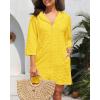 imageYonique Terry Cloth Cover Up  Long Sleeve Cover Swimsuit Hooded Zipper Beach Coverup with PocketsYellow