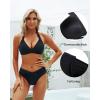 imageYonique Women Halter Bikini Top Only Padded Swimsuits Tops Vintage Bathing Suit Top No BottomBlack